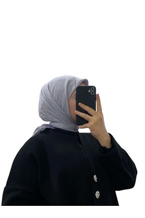 روسری بژ کرپ ساتن ابریشم Aker - کد 889640574