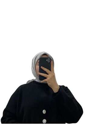 روسری قهوه ای کرپ ساتن ابریشم Aker - کد 889640637