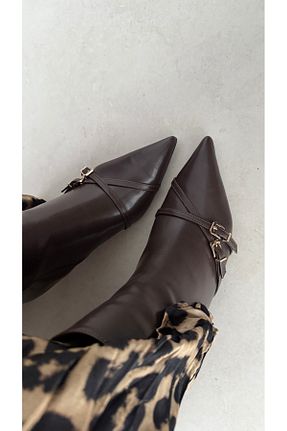 بوت / نیم بوت قهوه ای زنانه چرم مصنوعی Gilla Shoes and Bag - کد 889652005