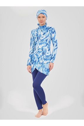 مایو حجاب سرمه ای زنانه چاپی Alfasa - کد 816108355