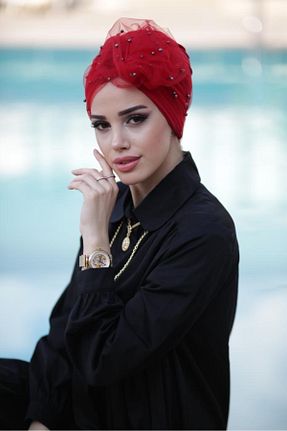 کلاه شنای حجاب قرمز زنانه Differenza - کد 889683602