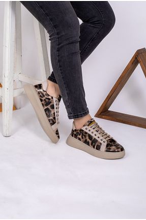 کفش پیاده روی بژ زنانه چرم اصل mikay shoes - کد 890471216