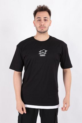 تیشرت مشکی مردانه یقه دوچرخه Cazador - کد 829527657
