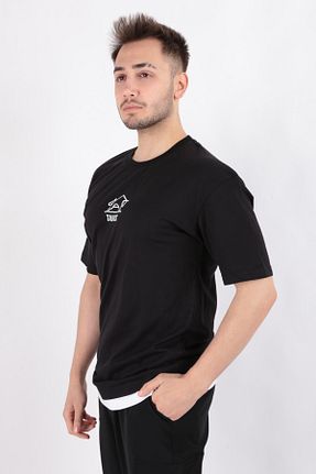 تیشرت مشکی مردانه یقه دوچرخه Cazador - کد 829527657