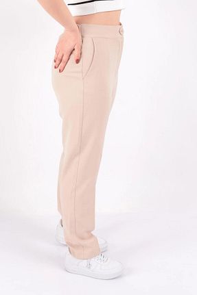 شلوار بژ زنانه پارچه İZA CASUAL - کد 889690265