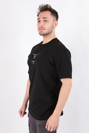 تیشرت مشکی مردانه یقه دوچرخه Cazador - کد 829528047