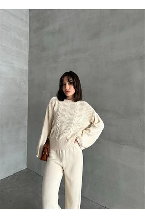 ست بالاتنه و پائین تنه بژ زنانه رگولار İZA CASUAL - کد 889700674