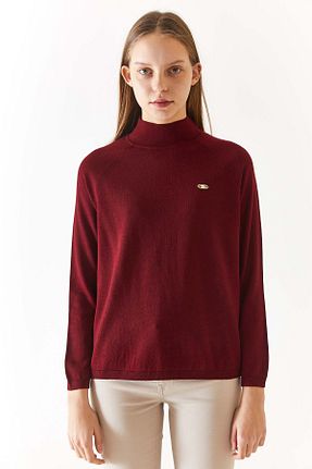پلیور زرشکی زنانه ساده U.S. Polo Assn. - کد 889704390