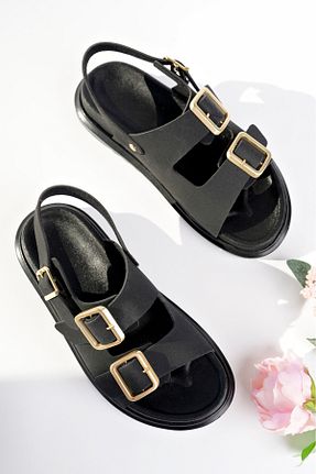 صندل مشکی زنانه پاشنه تخت meyra