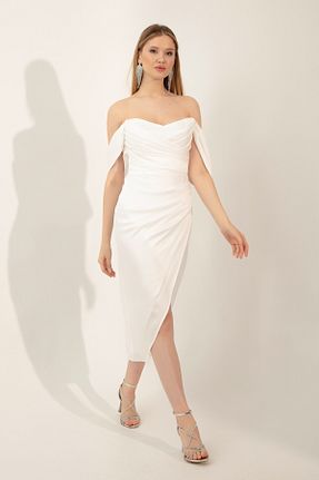 لباس مجلسی و فارغ التحصیلی سفید زنانه مخلوط پلی استر Lafaba - کد 682404698