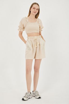 بلوز بژ زنانه ساده POODLE - کد 889720994