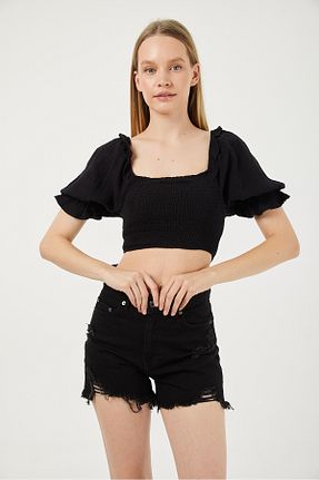 بلوز مشکی زنانه ساده POODLE - کد 889720914