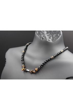 گردنبند جواهر مشکی مردانه سنگ طبیعی magıcgrange - کد 853411294