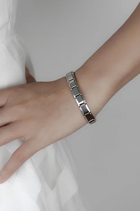 دستبند استیل (فولاد) متالیک زنانه استیل ضد زنگ Ad - کد 889745351