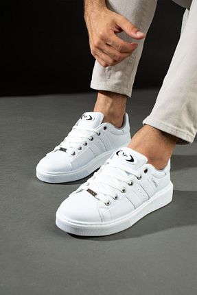کفش اسنیکر سفید مردانه بند دار L.A Polo - کد 835682183