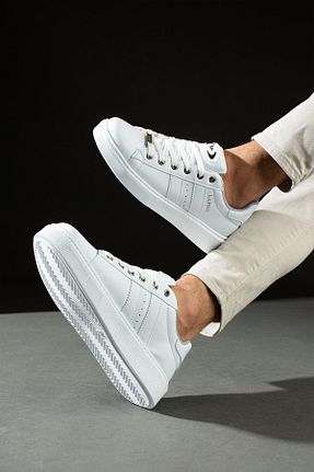 کفش اسنیکر سفید مردانه بند دار L.A Polo - کد 835682183