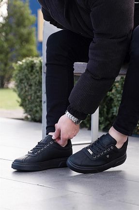 کفش اسنیکر مشکی مردانه بند دار L.A Polo - کد 517288858