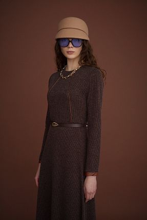 لباس حجاب قهوه ای زنانه رگولار Nihan - کد 889751327