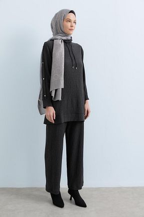 ست بالاتنه و پائین تنه حجاب طوسی زنانه رگولار Nihan - کد 889783550