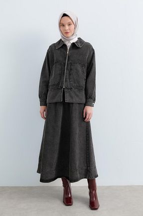 ست بالاتنه و پائین تنه حجاب مشکی زنانه رگولار Nihan - کد 889783864