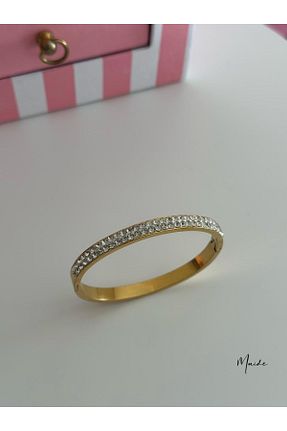 دستبند استیل (فولاد) زرد زنانه استیل ضد زنگ Maide Jewelry - کد 889796518