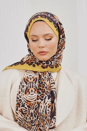 شال زرد زنانه پنبه پلی استر Loryan - کد 889804827