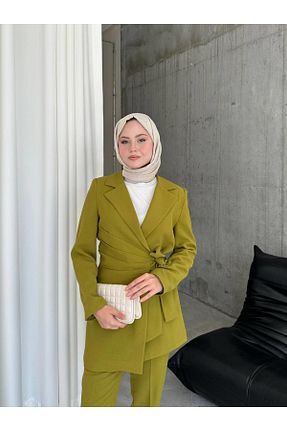 ست بالاتنه و پائین تنه حجاب سبز زنانه رگولار MELEK ARAZ - کد 890527038