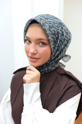 دستمال گردن آبی زنانه پنبه ای Silk Home - کد 889807550