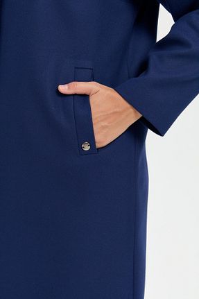پالتو پشمی حجاب سرمه ای زنانه رگولار Nihan - کد 851726963