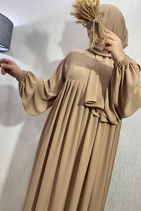 کلاه و ابایا بژ زنانه پنبه پلی استر ARKARLİN - کد 874881624