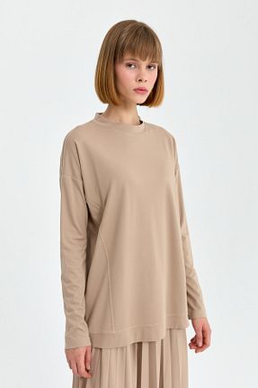 بلوز حجاب بژ زنانه رگولار Nihan - کد 851789924