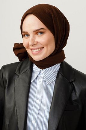 شال قهوه ای زنانه پنبه ای VALORSCARF - کد 238850200