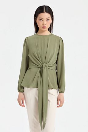 بلوز حجاب خاکی زنانه رگولار Nihan - کد 830664129
