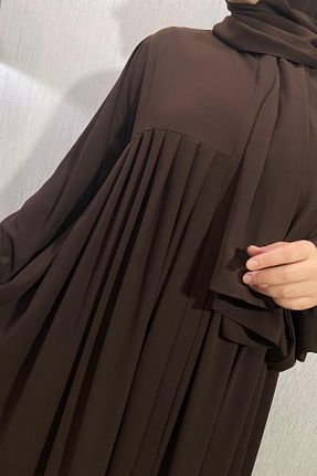 کلاه و ابایا قهوه ای زنانه پنبه پلی استر ARKARLİN - کد 869393528