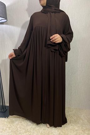 کلاه و ابایا قهوه ای زنانه پنبه پلی استر ARKARLİN - کد 869393528