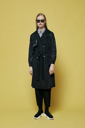 ترنچکت حجاب مشکی زنانه بدون آستر Nihan - کد 823111654
