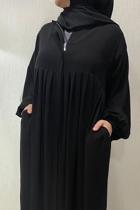 کلاه و ابایا مشکی زنانه مخلوط ویسکون Genel Markalar - کد 869717068
