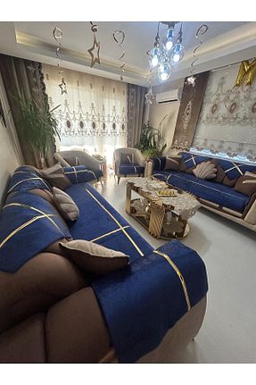 کاور مبل سرمه ای مخمل Tekstilsa - کد 844716552
