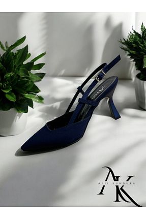 کفش مجلسی سرمه ای زنانه پارچه ای ASİL KUNDURA - کد 890656160
