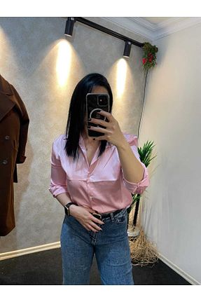 پیراهن صورتی زنانه رگولار ÖZGEKEBENÇ - کد 889914041