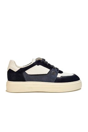 کفش اسنیکر سرمه ای مردانه چرم اصل Trust Shoes - کد 889899816