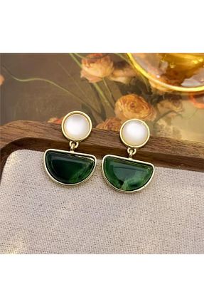 گوشواره جواهر سبز سنگ طبیعی Pelin Aksesuar - کد 889935146