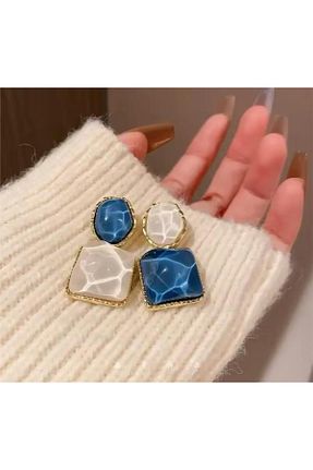 گوشواره جواهر آبی سنگ طبیعی Pelin Aksesuar - کد 889935307