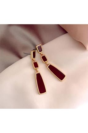 گوشواره جواهر زرشکی Pelin Aksesuar - کد 889935158