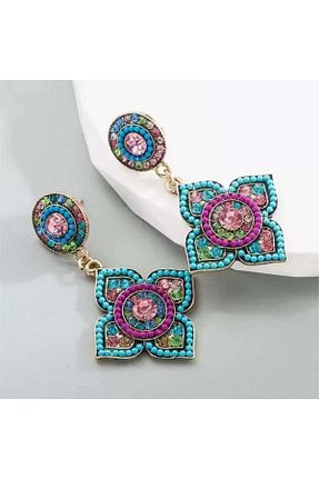گوشواره جواهر رنگی زیرکن Pelin Aksesuar - کد 889935606