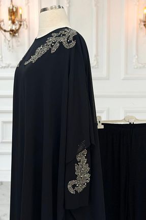 ست بالاتنه و پائین تنه حجاب مشکی زنانه رگولار Amine Hüma - کد 890680363