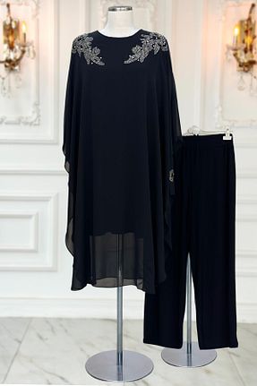 ست بالاتنه و پائین تنه حجاب مشکی زنانه مام فیت Amine Hüma - کد 890680363