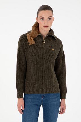 پلیور خاکی زنانه ساده U.S. Polo Assn. - کد 889962105