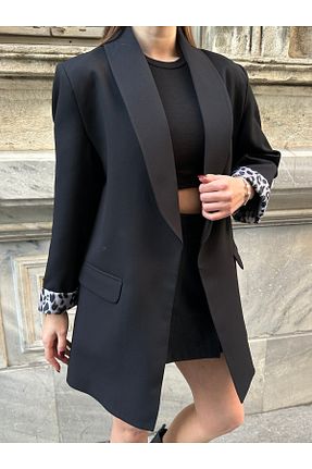 کت بلیزر مشکی زنانه بافتنی VESS MODA - کد 889960109