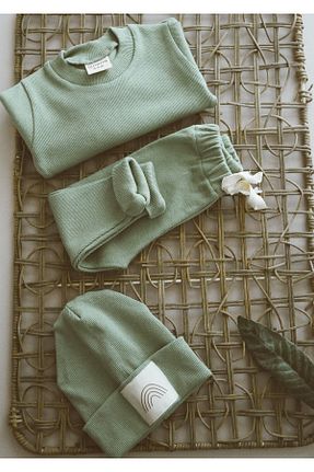 ست نوزادی سبز بچه گانه پنبه ای MODA - کد 890705840